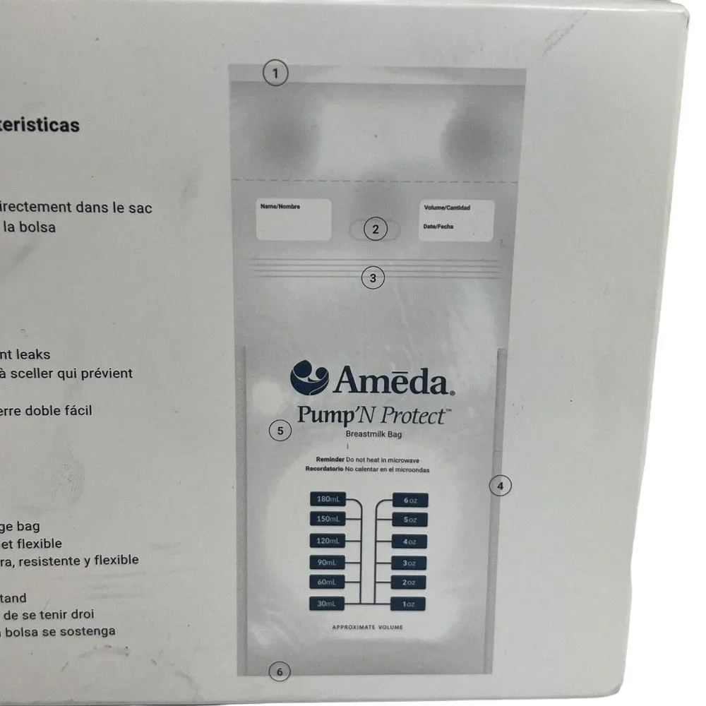 Ameda Pump N Protect Breast Milk Storage Bags And Adapters 6oz Or 180ml 150 Bags - Picture 9 of 12